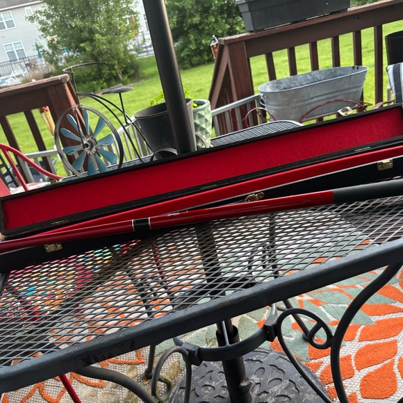 Red and Black Metallic Pool Stick with Sleek Accents As-Is - Picture 4 of 8